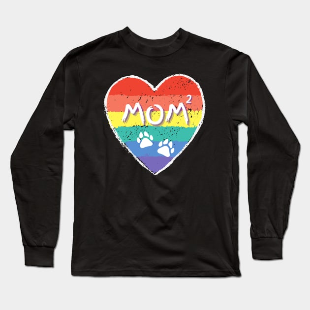 Mom2 with dog paws Long Sleeve T-Shirt by Mplanet